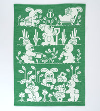 Load image into Gallery viewer, Garden Rabbits Tea Towel
