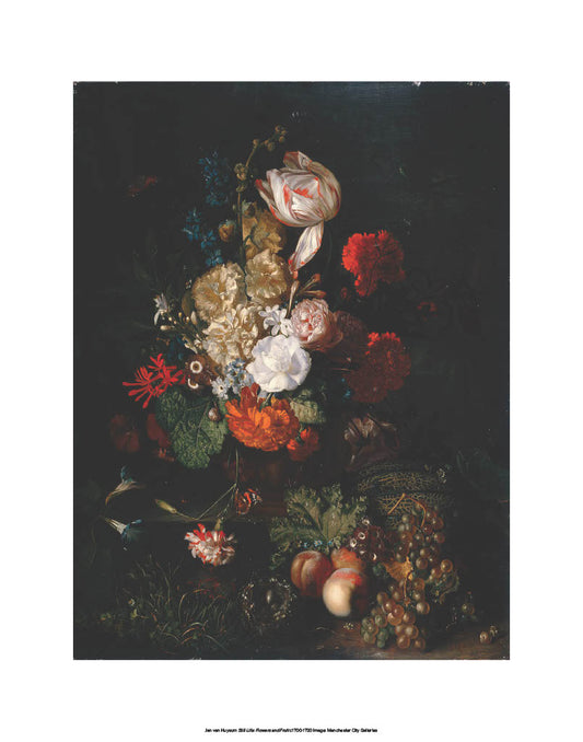Still Life: Flowers and Fruit Print