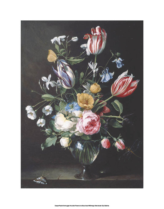 Flowers In a Glass Vase Print