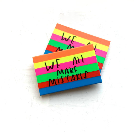 We All Make Mistakes Rainbow Eraser by Nicola Rowlands