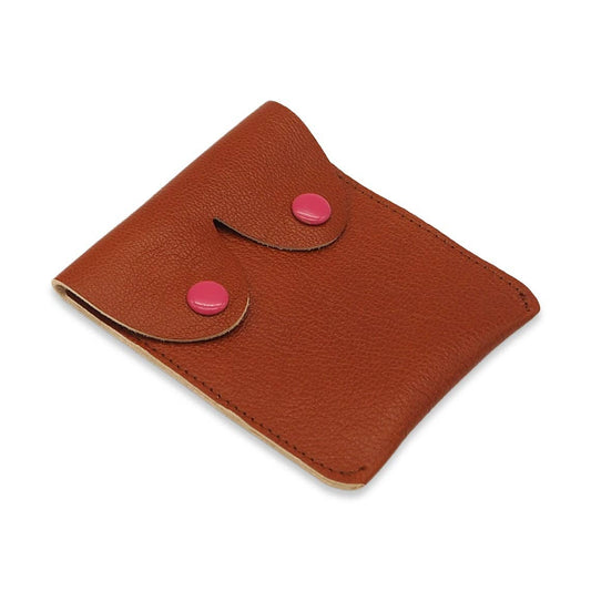 Tan Brown Leather Boobs Pouches: Fun Feminist Coin Purses