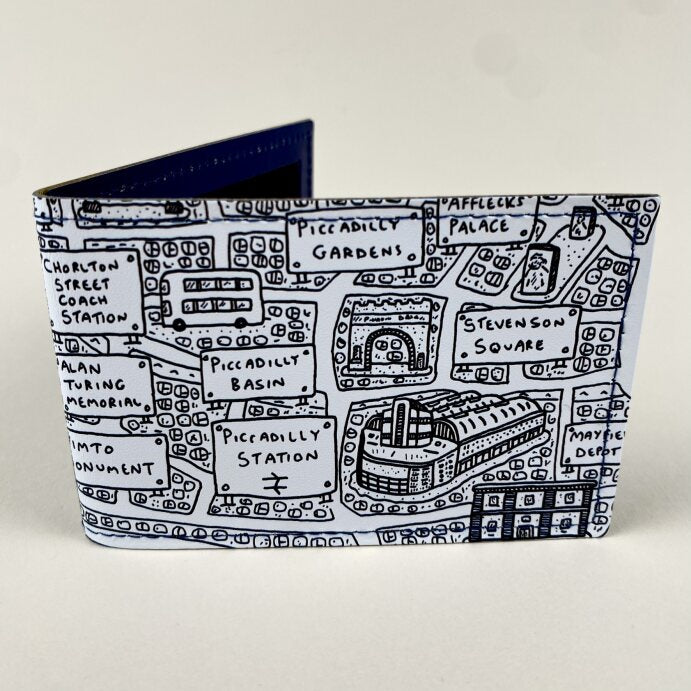 Manchester Doodle Map Travel Card Holder