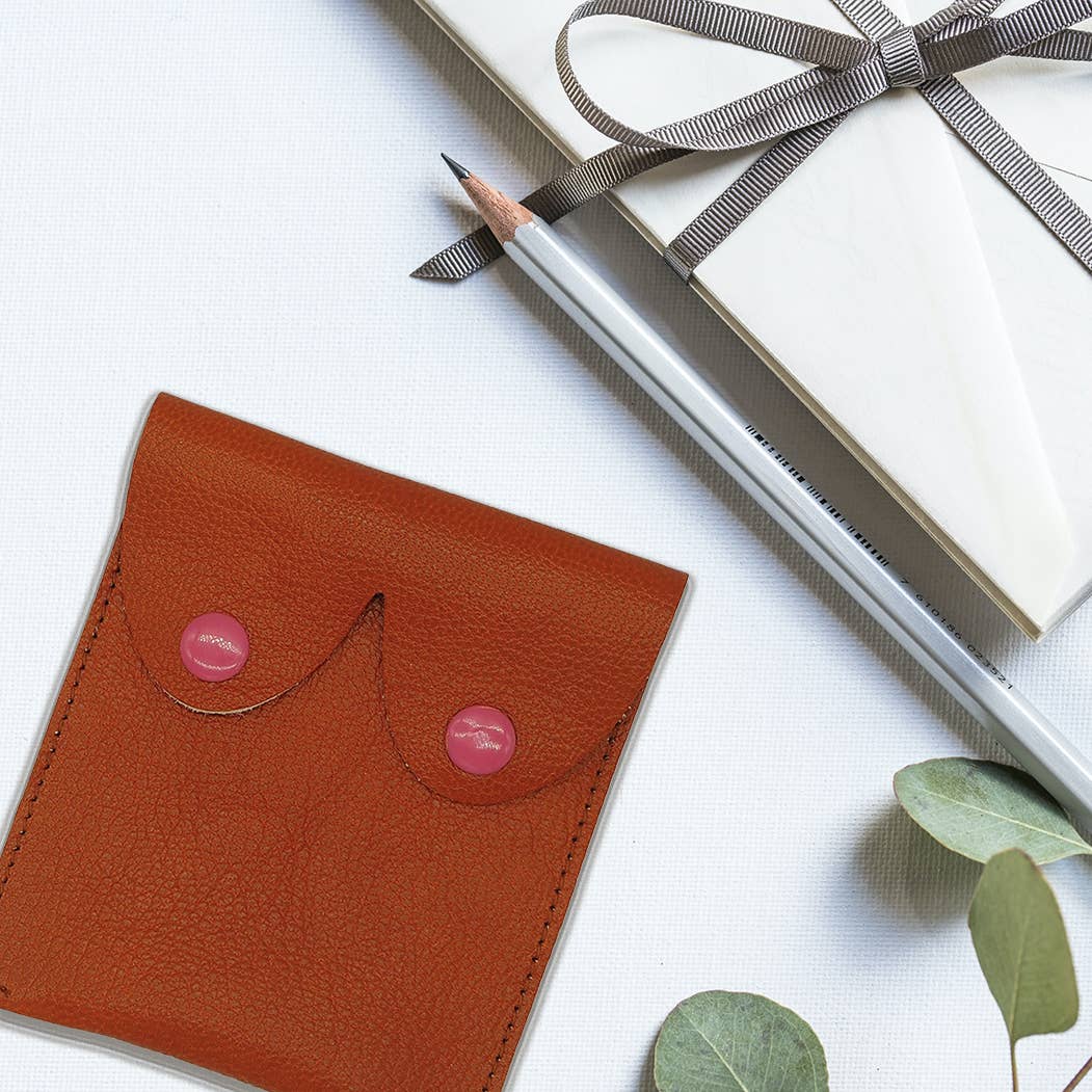 Tan Brown Leather Boobs Pouches: Fun Feminist Coin Purses