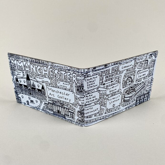 Manchester Doodle Map Travel Card Holder