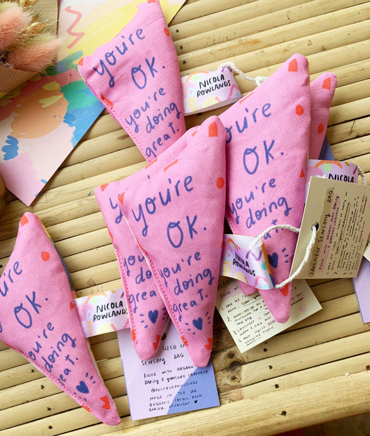 You're OK Sensory palm bag by Nicola Rowlands