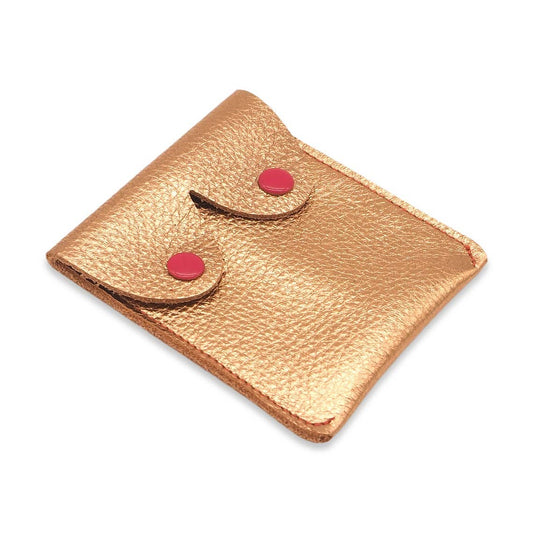 Rose Gold Metallic Boob Pouch: Leather Feminist Coin Purse