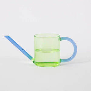 Glass Watering Can Green/Blue