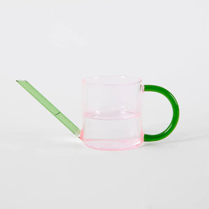 Glass Watering Can pink/Green