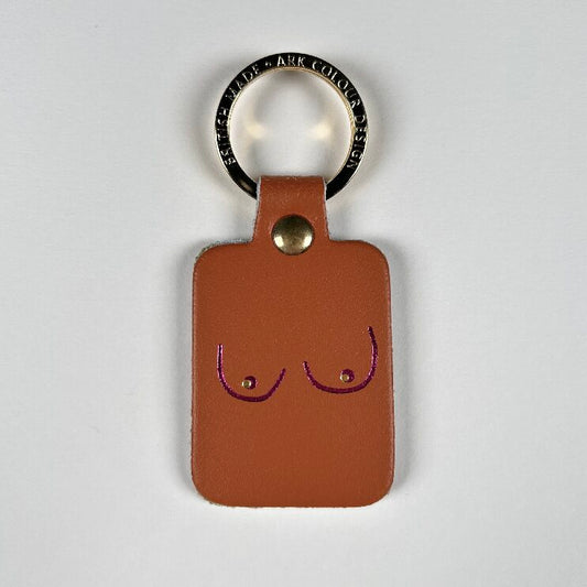 Image of burnt orange boob key fob