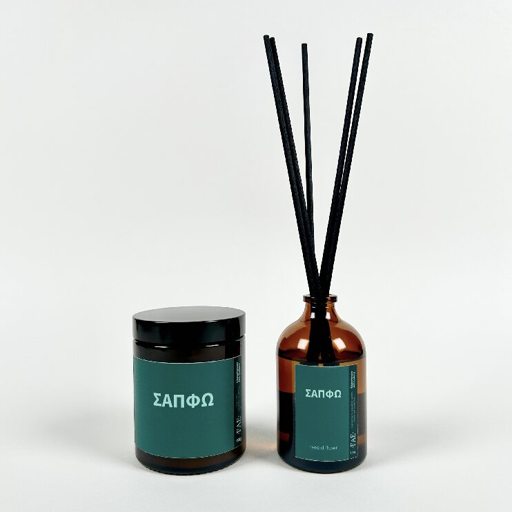 Image of the Sappho candle and Sappho diffuser