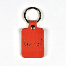 Load image into Gallery viewer, Image of coral boob key fob 
