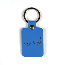 Load image into Gallery viewer, Cornflower Blue boob leather key fob 
