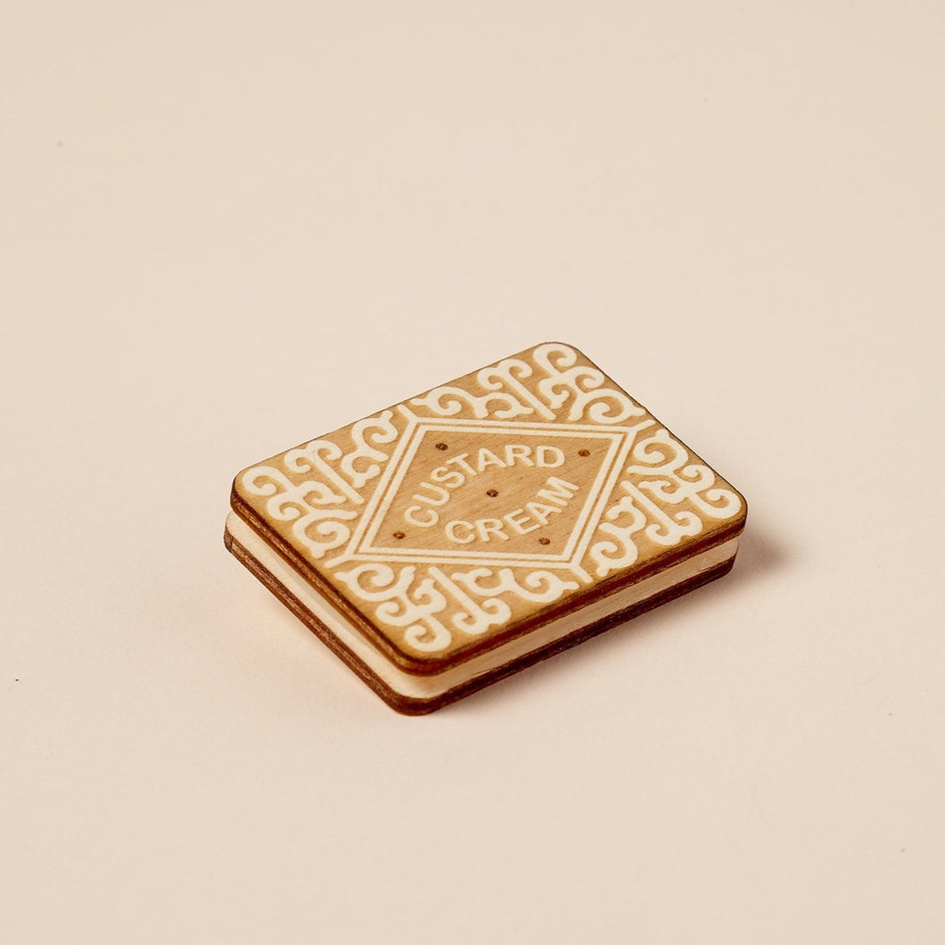 Custard Cream Pin Badge 