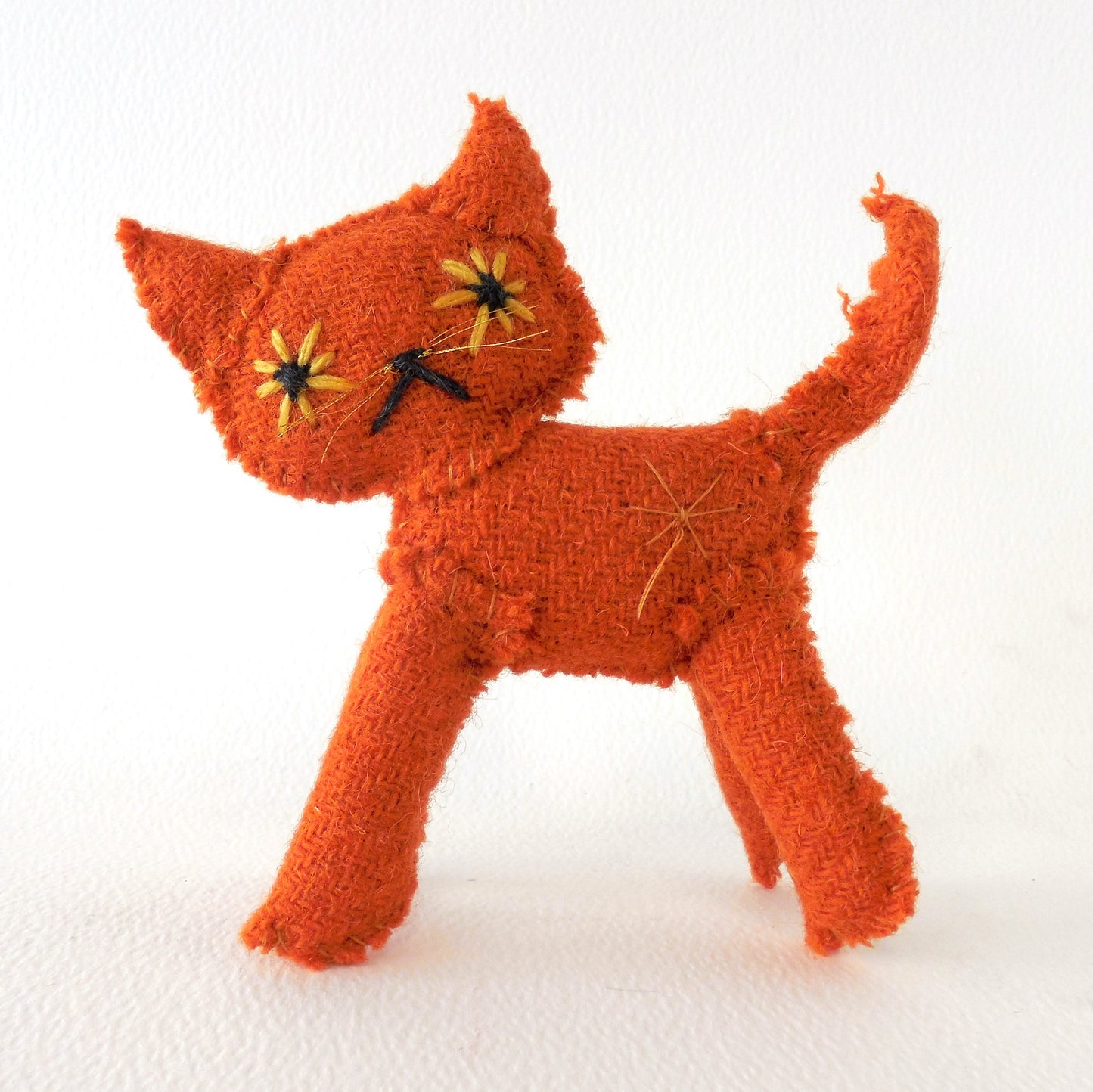 Plain Orange Harris Tweed Kitty