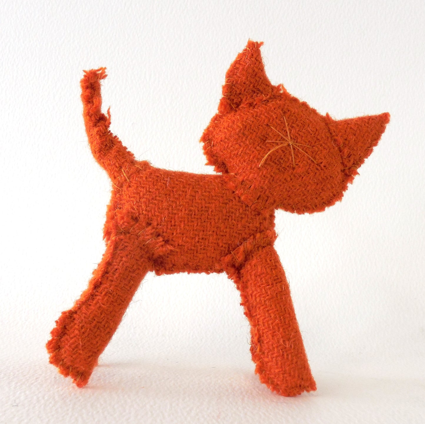 Plain Orange Harris Tweed Kitty