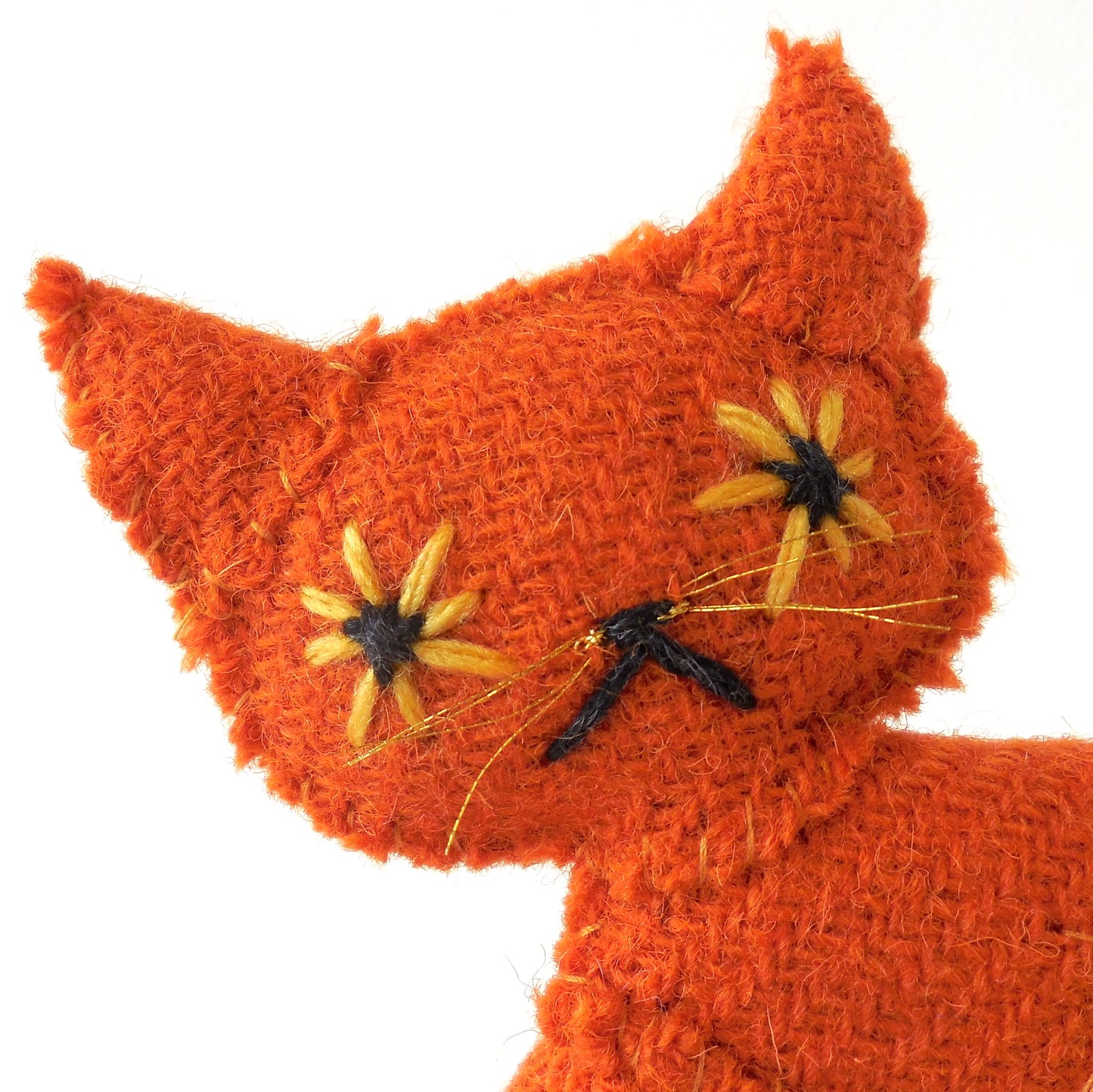 Plain Orange Harris Tweed Kitty