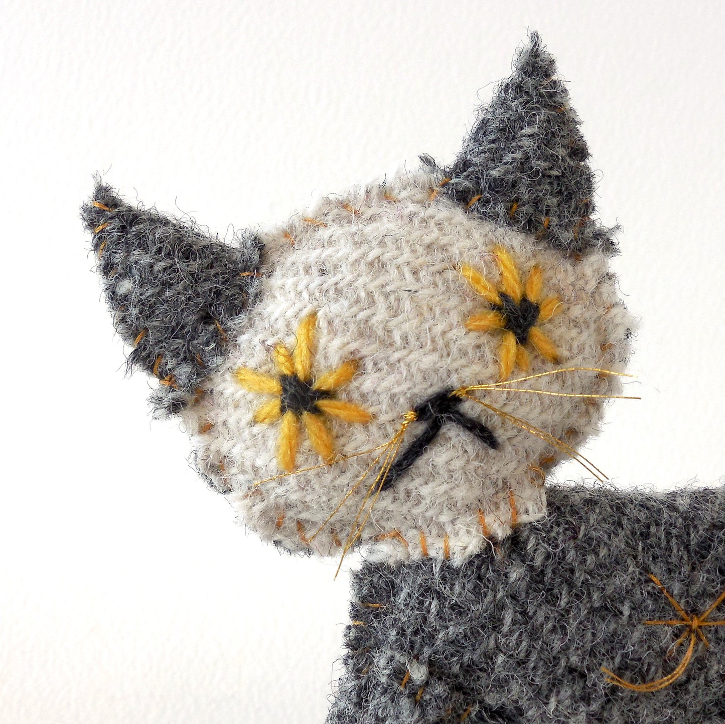 Dappled Grey Harris Tweed Kitty