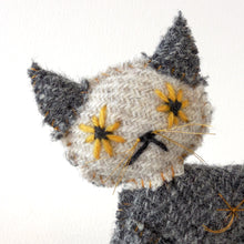 Load image into Gallery viewer, Dappled Grey Harris Tweed Kitty
