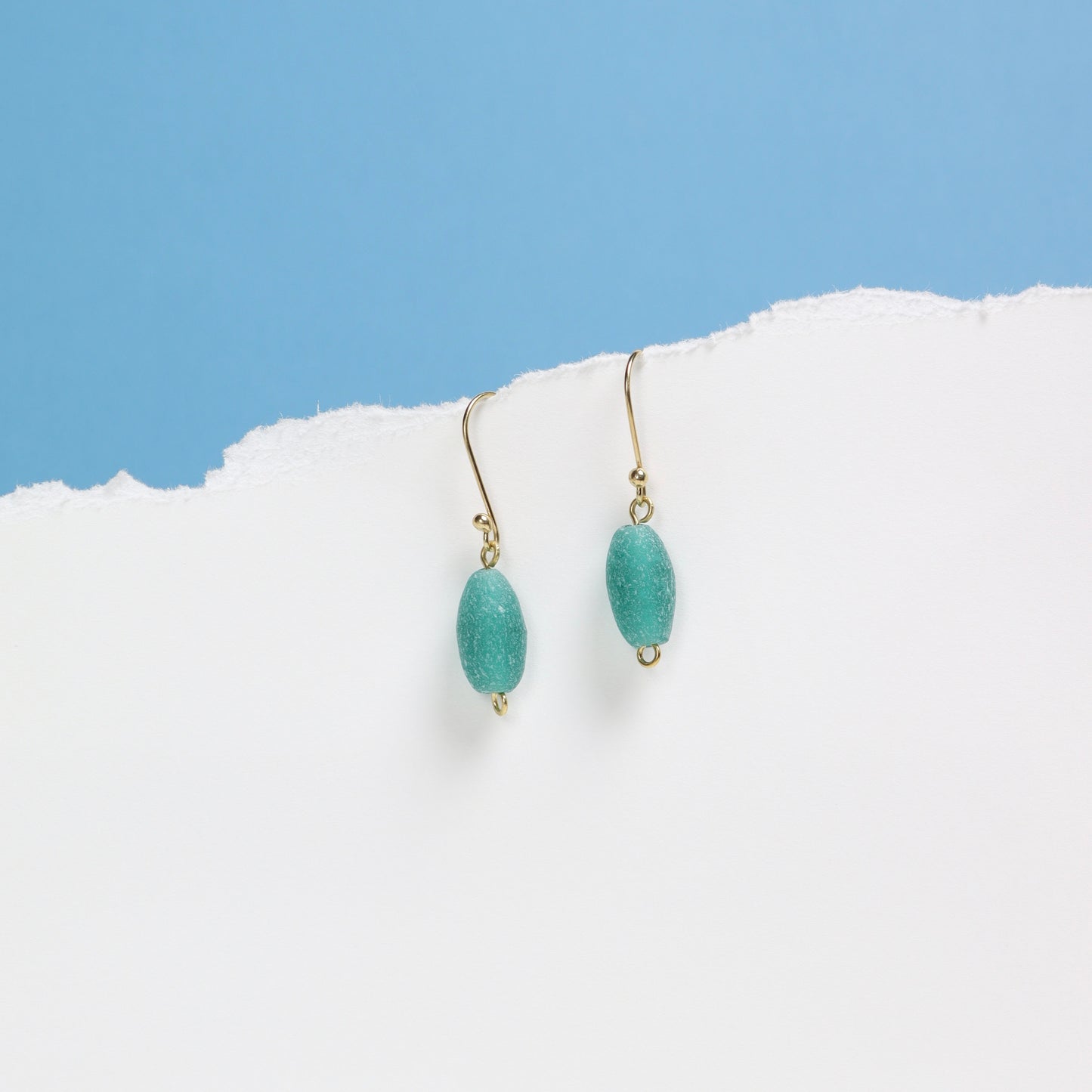 Teal Valette Long Stroke Earrings