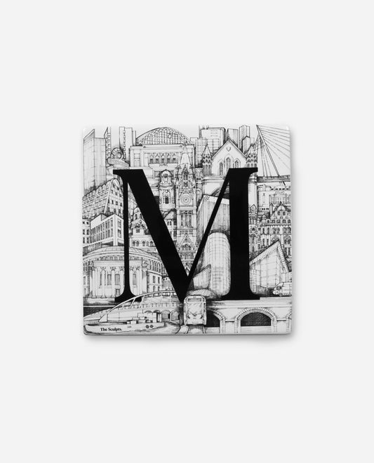 Letter M Ceramic Tile by The Sculpts