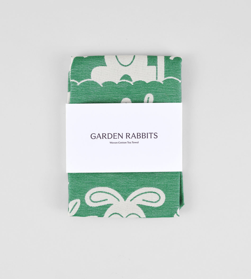 Garden Rabbits Tea Towel