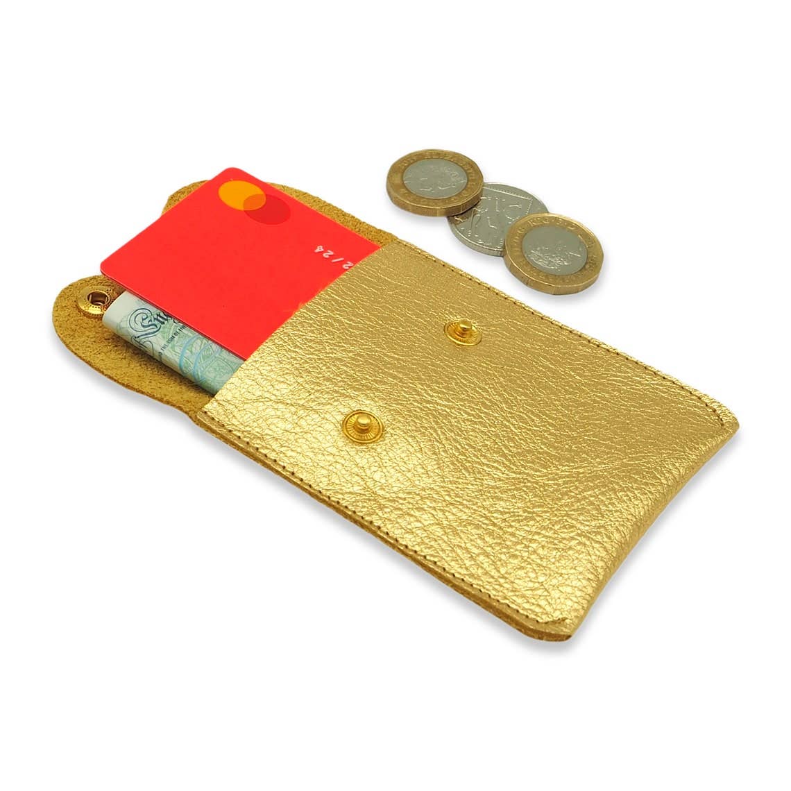 Metallic Golden Boob Pouch: Leather Feminist Coin Purse