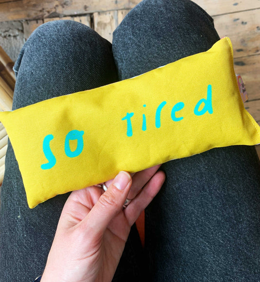 So Tired lavender eyebag by Nicola Rowlands