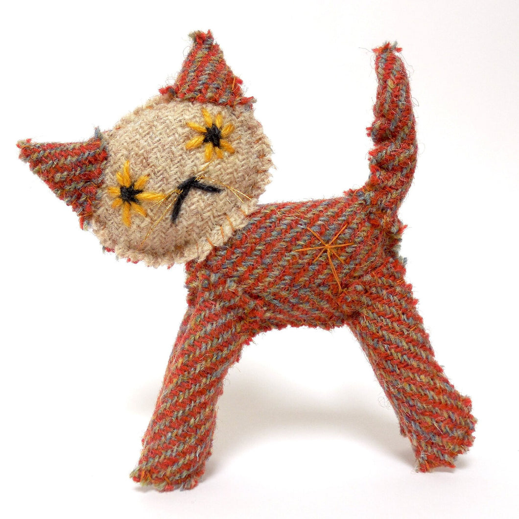 Orange Harris Tweed Kitty