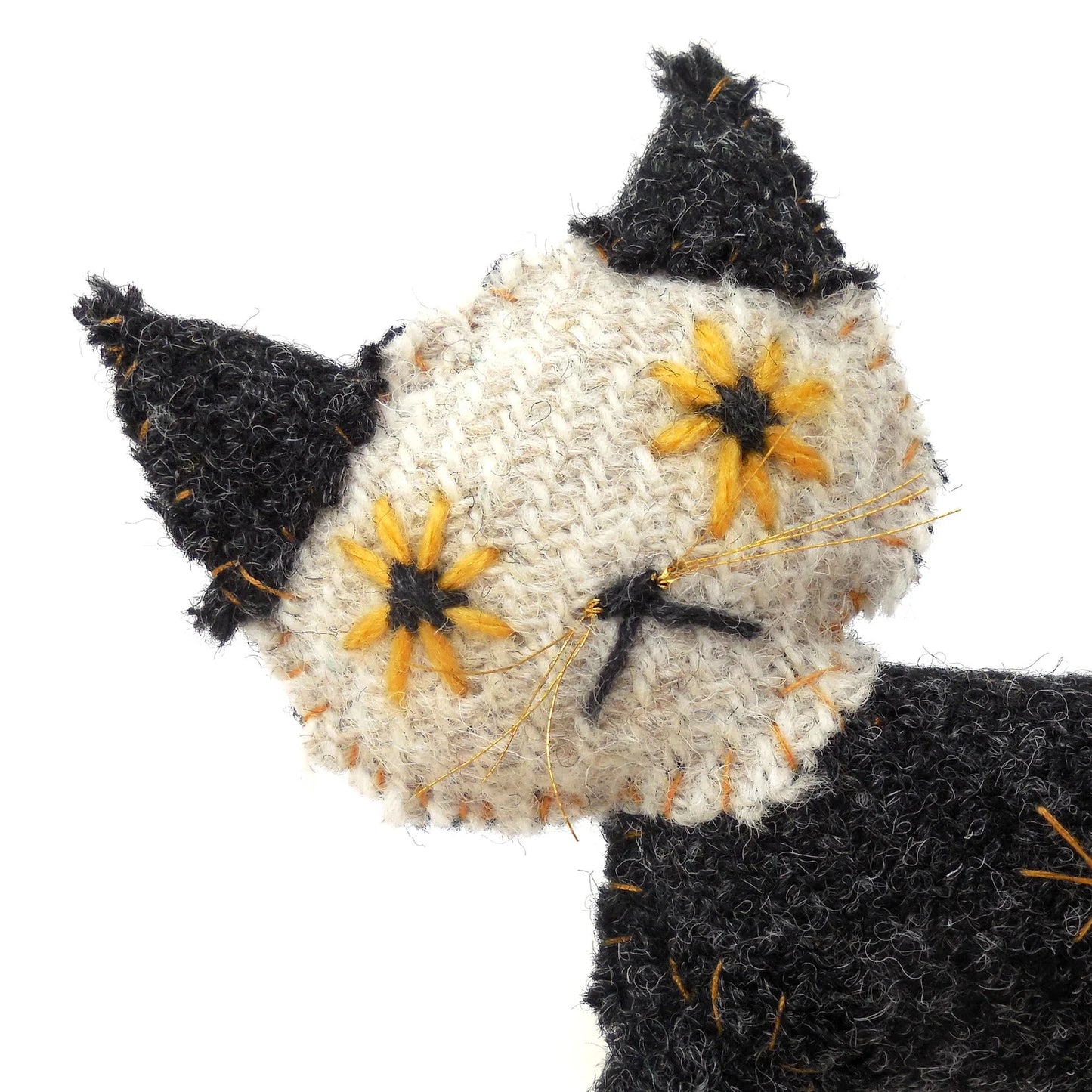 Darkest Grey Harris Tweed Kitty