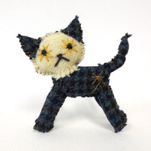 Load image into Gallery viewer, Blues/Black Check Harris Tweed Kitty
