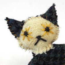Load image into Gallery viewer, Blues/Black Check Harris Tweed Kitty
