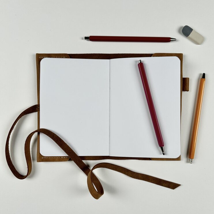 Limited Edition Leather Sketchbook Cover with Pen Loop by The Hide Ranger.