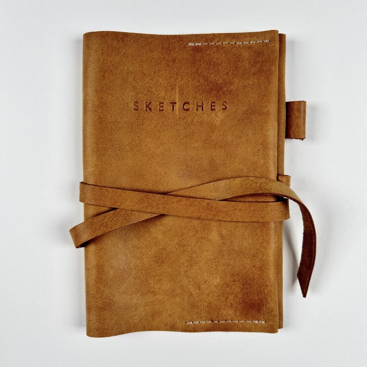 Limited Edition Leather Sketchbook Cover with Pen Loop by The Hide Ranger.