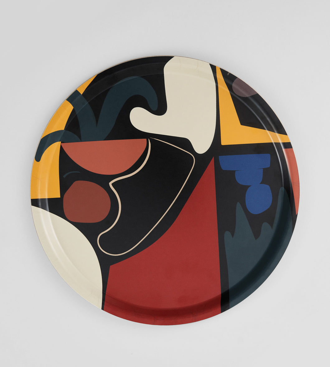 Round Tray Abstract Design 